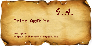 Iritz Agáta névjegykártya